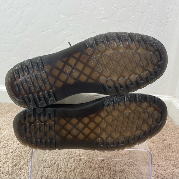 NEW Dr. Martens Docs Zavala White Coated Leather Lace-Up Combat Ankle Boots - Picture 9 of 16